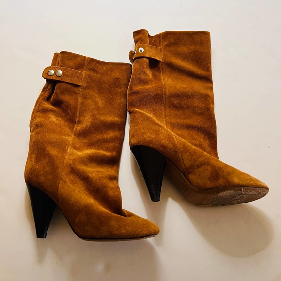 Isabel Marant Lakfee Brown Suede Booties Size 37 - Picture 6 of 10